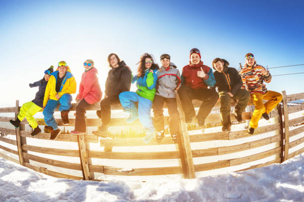 istock Ski winter vacations concept group friends 1035118062
