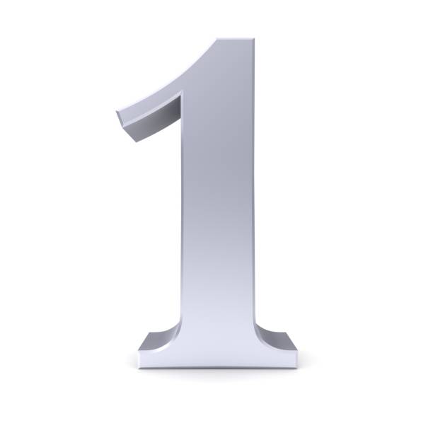 istock 1 number one first 3d silver numeral isolated sign 1035127588