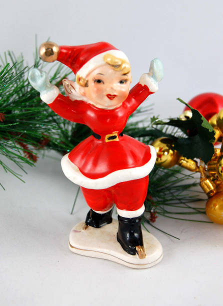 istock Retro Vintage Christmas Skater Figurine 1035149236