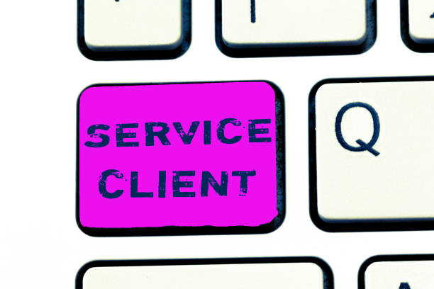 istock Text sign showing Service Client. Conceptual photo Dealing with customers satisfaction and needs efficiently 1035149674