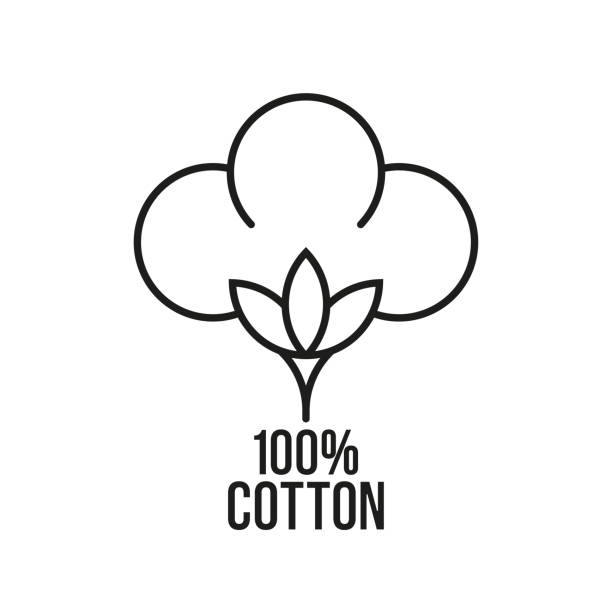 100% cotton. Vector icon 100% cotton. Vector icon cotton ball stock illustrations