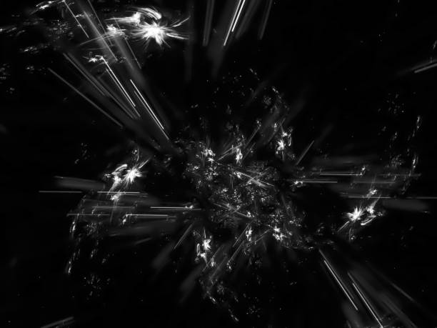 istock fractal abstract, digital background, creative design, chaos black and white 1035169570