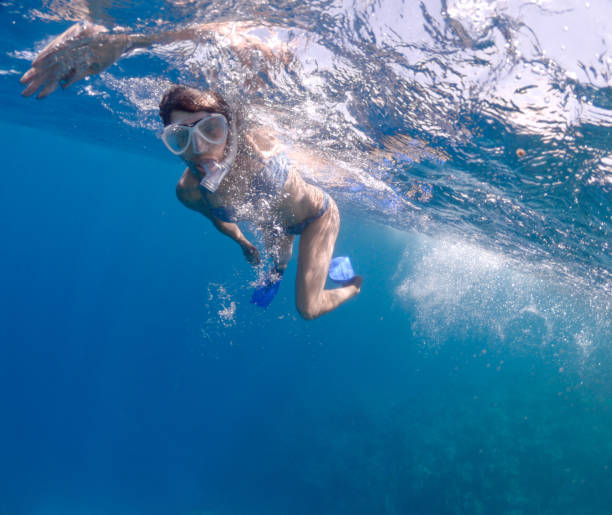 istock Woman Snorkeling Undersea 1035175384