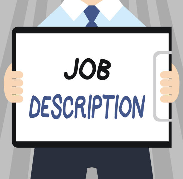 Word writing text Job Description. Business concept for A document that describes the responsibilities of a position Word writing text Job Description. Business concept for A document that describes the responsibilities of a position. job description stock illustrations