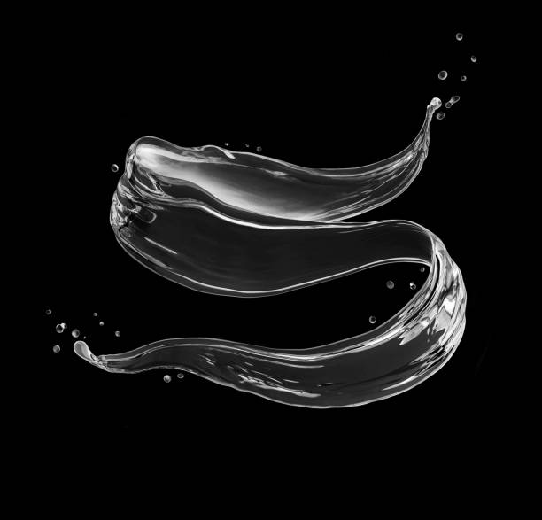 istock Water splashes in a twisted shape on black background 1035184868