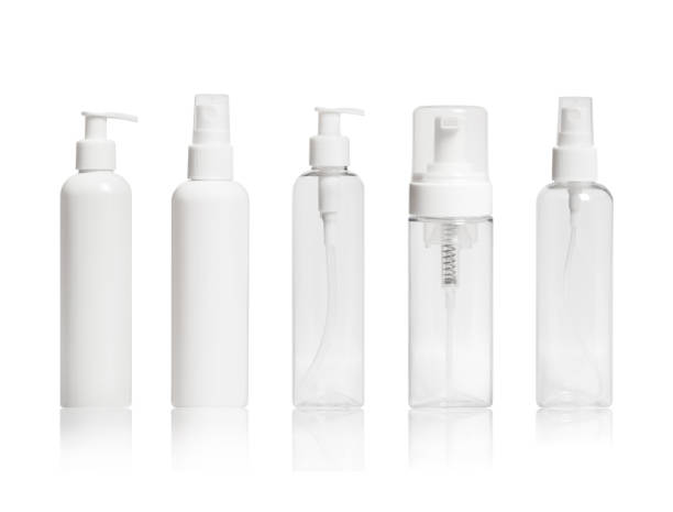 istock Set of blank cosmetic bottles close-up on white background 1035184882