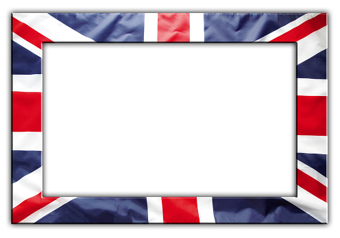 Union Jack flag frame border on white