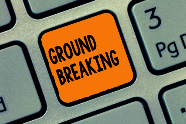 Handwriting text writing Ground Breaking. Concept meaning Very new and a big change from other things of its type