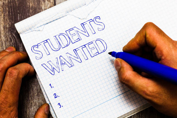istock Handwriting text writing Students Wanted. Concept meaning list of things wishes or dreams young people in school want 1035188314