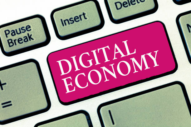 istock Text sign showing Digital Economy. Conceptual photo refers to one that is based on computing technologies 1035197186