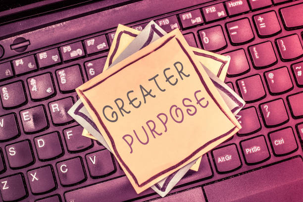 istock Text sign showing Greater Purpose. Conceptual photo Extend in average conforming the moral order of the universe 1035197530