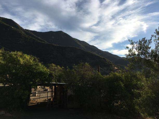 istock Dramatic sky above the barn in the mountains 1035222240