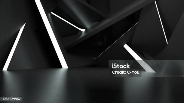 Light Show Room Studio 3 Stock Photo - Download Image Now - Backgrounds, Black Color, Abstract