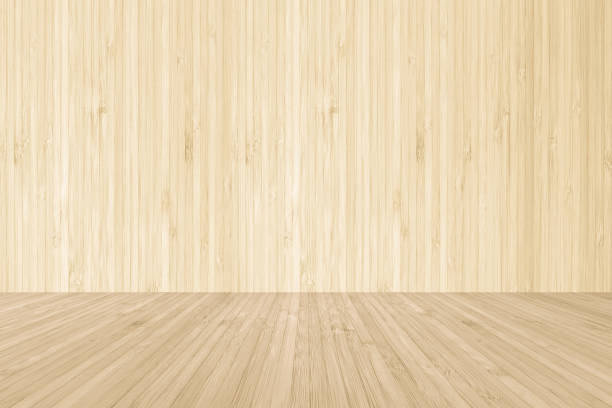 textura de piso de madera sobre fondo de pared de madera de bambú natural marrón amarillo crema - oak floor fotografías e imágenes de stock