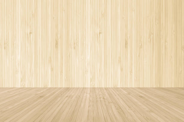 Wood floor texture on natural bamboo wooden wall background in yellow cream brown Wood floor texture on natural bamboo wooden wall background in yellow cream brown parquet floor perspective stock pictures, royalty-free photos & images