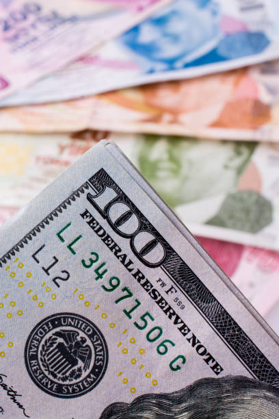 istock American dollar banknotes and Turksh Lira banknotes side by side 1035299484