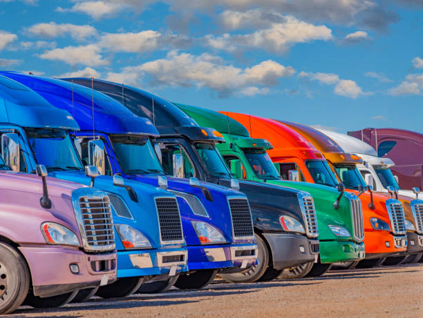 istock Semi trucks  in many colors are lined up in Texas (P) 1035299792