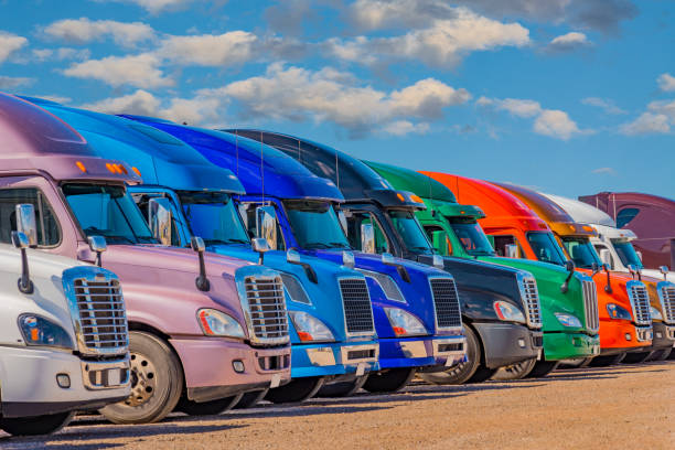 istock Semi trucks  in many colors are lined up in Texas (P) 1035299816