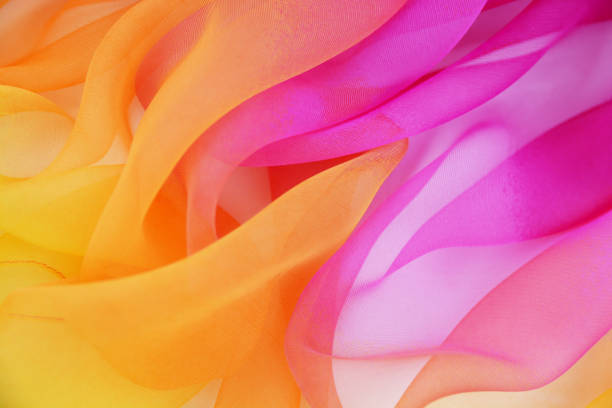 istock Texture chiffon fabric pink and yellow  color for backgrounds 1035305368