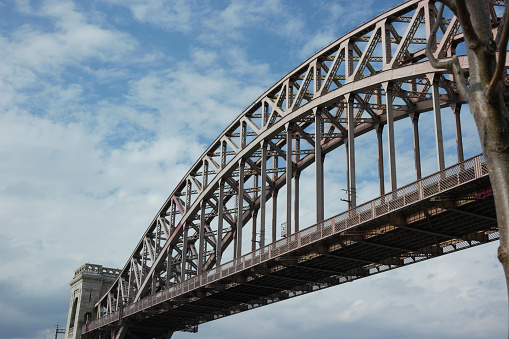 Hell gate bridge in astoria queens new york city