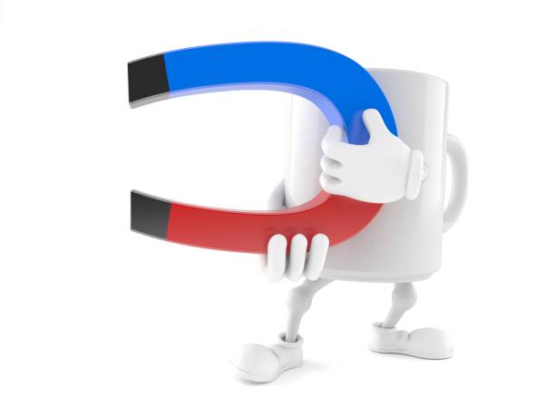 istock Mug character holding horseshoe magnet 1035359940