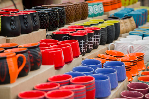 Cups on sale - Stock image