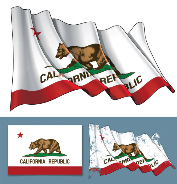 istock Waving Flag of the State of California 1035363788