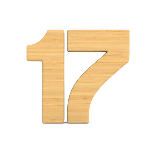istock Number seventeen on white background. Isolated 3D illustration 1035365634