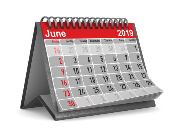 istock 2019 year. Calendar for June. Isolated 3D illustration 1035366018