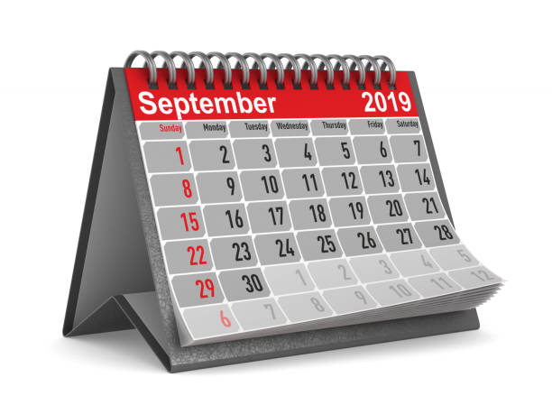 istock 2019 year. Calendar for September. Isolated 3D illustration 1035366026