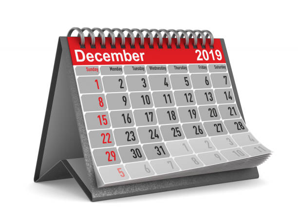 istock 2019 year. Calendar for December. Isolated 3D illustration 1035366036