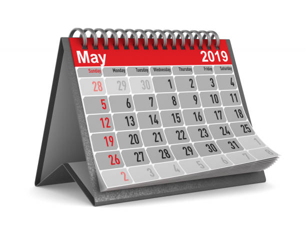 istock 2019 year. Calendar for May. Isolated 3D illustration 1035366038