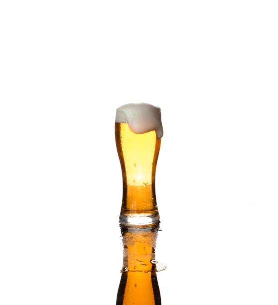 istock Glass of light beer isolated on white background 1035372878