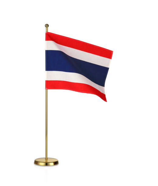 National flag Table stand with national flag on white background thai flag stock pictures, royalty-free photos & images