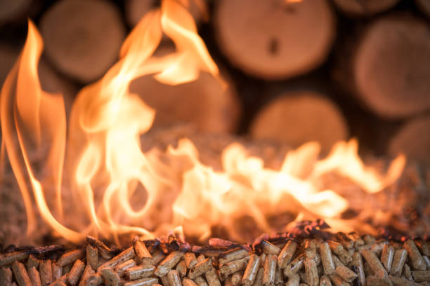 istock Wooden pellets in fire 1035384500