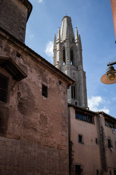 istock Girona's old town suburb skyline with great tower architecture 1035387624