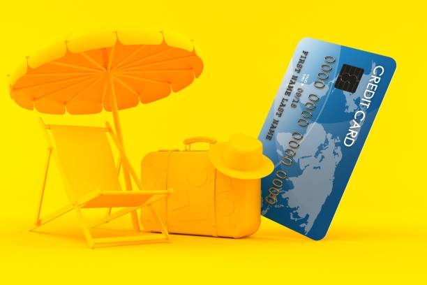 istock Vacation background with credit card 1035387654