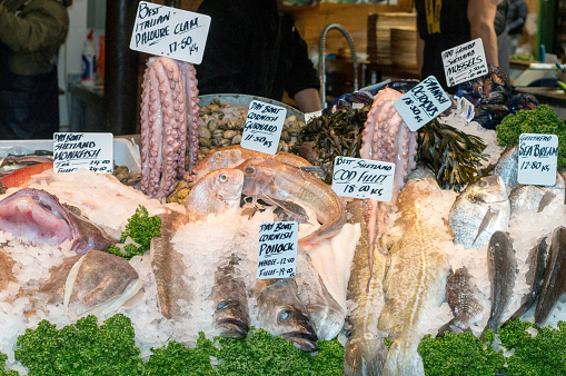 Seafood in Borough Market, London