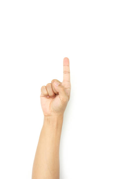 istock hand of man symbol pointing on white background. 1035393924