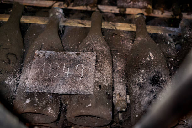 Wine behind a cage in France.