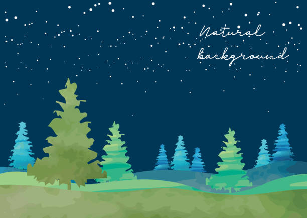 ilustrações, clipart, desenhos animados e ícones de natural de quadro - spring clear sky night summer