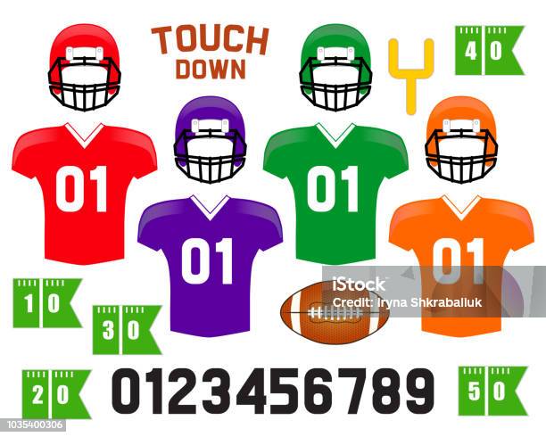 American Football Photo Booth Props Stock Illustration - Download Image Now - American Football - Sport, Sports Jersey, Prop