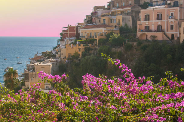 istock Romantic view of Positano city at sunset 1035404438