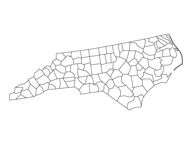 ノースカロライナ州郡マップ - map usa election counties点のイラスト素材／クリップアート素材／マンガ素材／アイコン素材