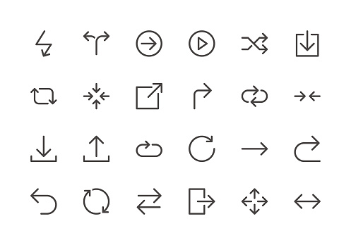 Arrows - Line Icons - Vector EPS 10 File, Pixel Perfect 24 Icons.