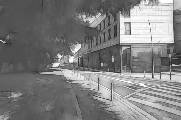 istock Urban scene black and white 1035414524