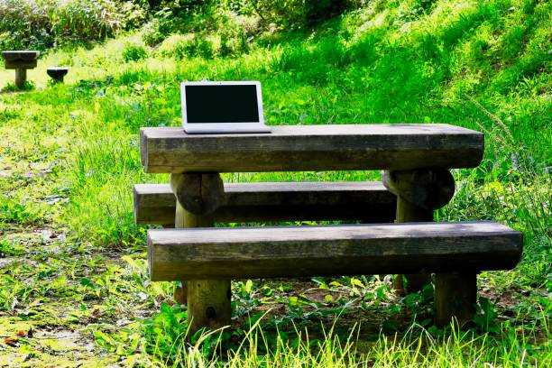 istock Laptop outdoors 1035421520