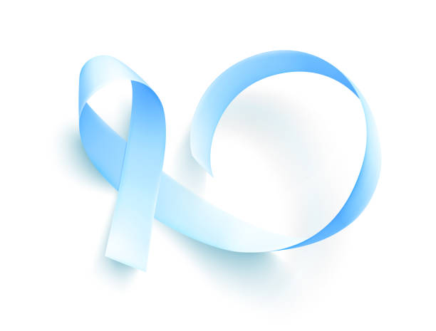 istock Realistic blue ribbon, world prostate cancer day symbol in november, vector illustration. Poster for prostate cancer awareness month. 1035421876