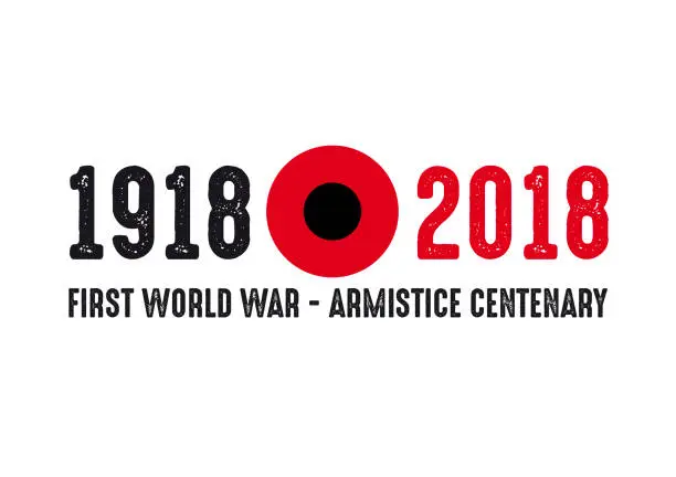 Vector illustration of 1918-2018 FIRST WORLD WAR CENTENARY - ARMISTICE DAY