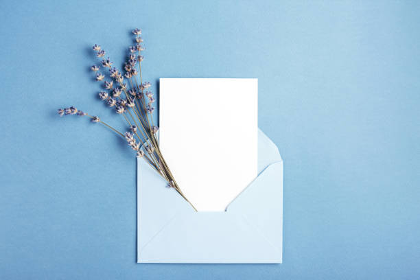 istock Mockup with card in blue envelope. 1035428790